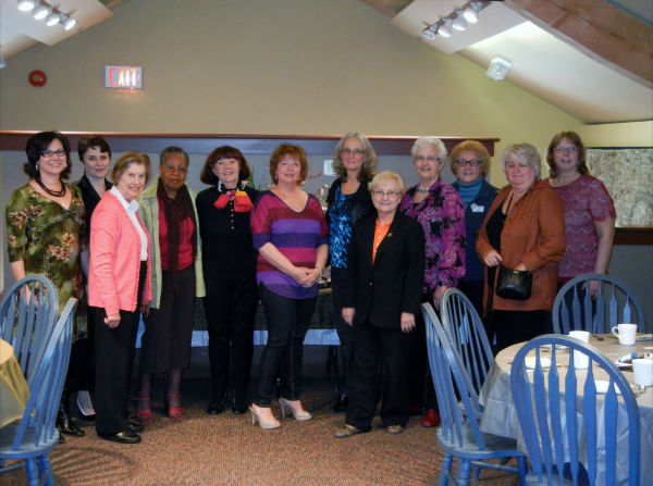 YWCA 2019 Women of Distinction nominees. Soroptimists are in the middle row, 3rd, 4th and 5th from the right: Helen Otrosina, Marion Cavasin and Pat McNeice.